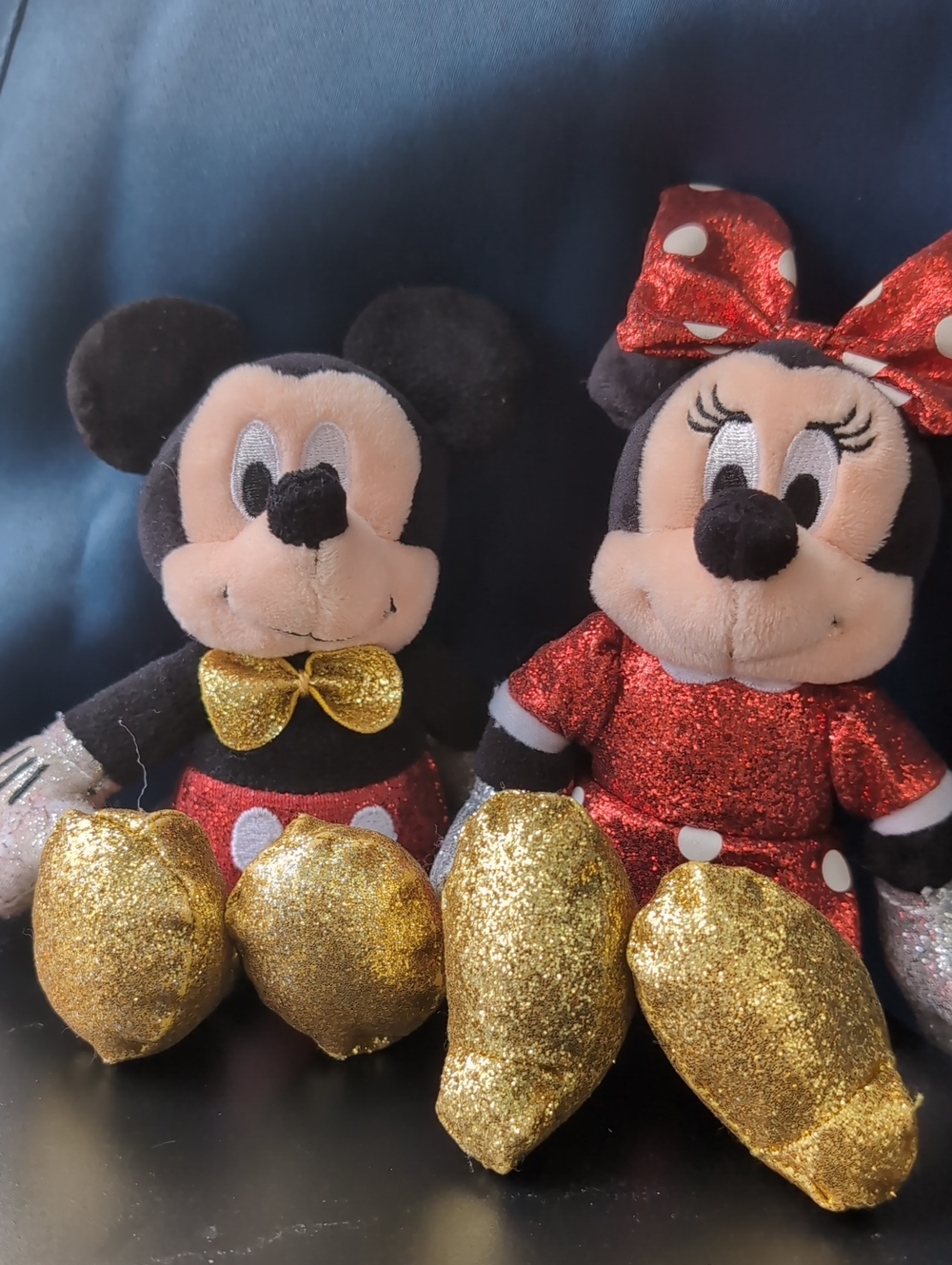 ❤️(2) Vintage 'Mickey And Minnie Mouse' Sparkle ✨ TY BEANIE BABIES plush